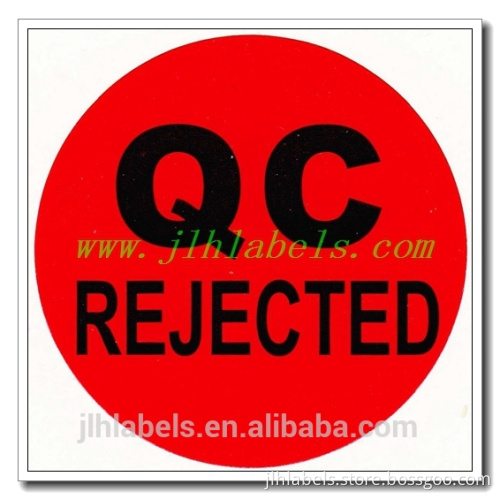 "QC REJECTED""INSPECTED""TESTED"Sticker Label,fluorescent color ,2" circle diameter ,500 labels/roll